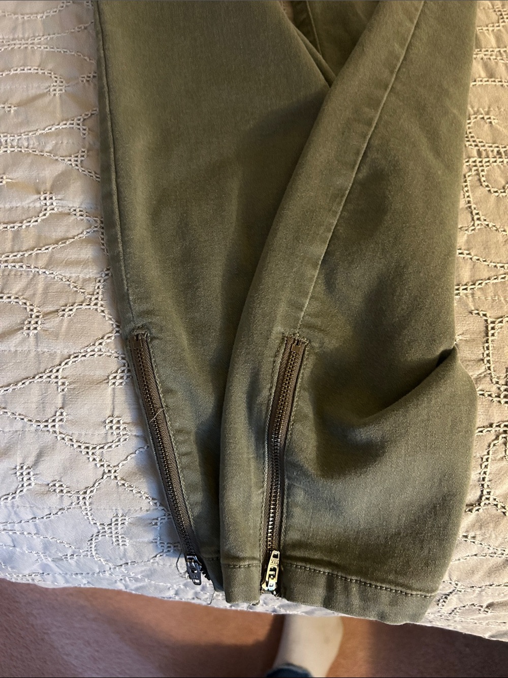 Knox Rose Olive Green Straight Leg Pants - Picture 3 of 5